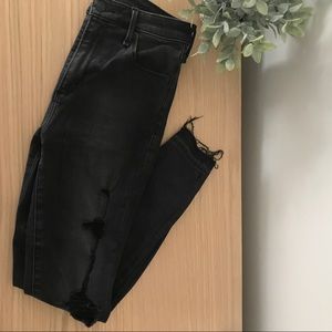 Abercrombie High Waist Destroyed Black Jegging